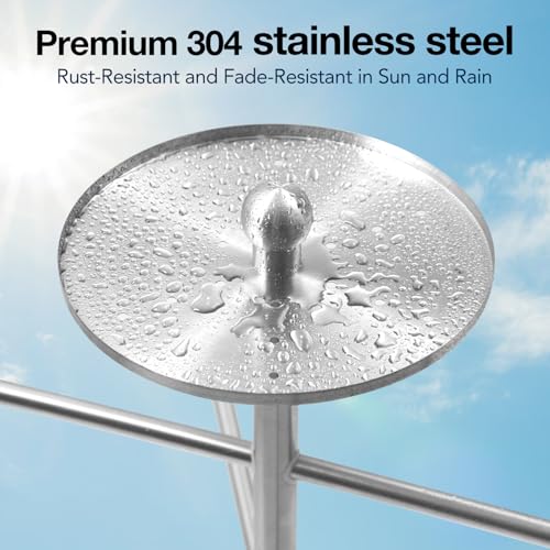 54-Inch Outdoor Pool Towel Rack Rustproof Stainless Steel with Adjustable Arms