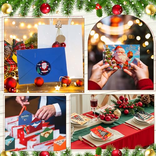 AmazingSpark 345 Christmas Cards Set with Envelopes Stickers - Classic (Variation 713)