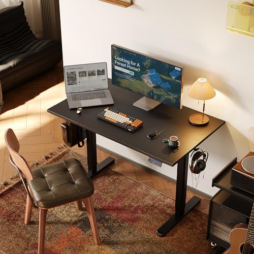 Claiks Electric Height Adjustable Standing Desk, 48x24 Inch, Deep