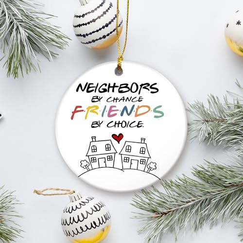 Colorful Friends Friendship Christmas Ornament 2024 | Neighbors By Chance, Friends By Choice, Ceramic Gift