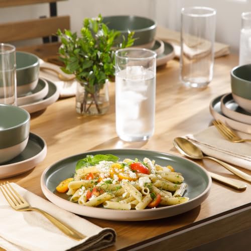 Gibson Home 12-Piece Green Dinnerware Set for 4 - Service for 4, Bluegrass Valley