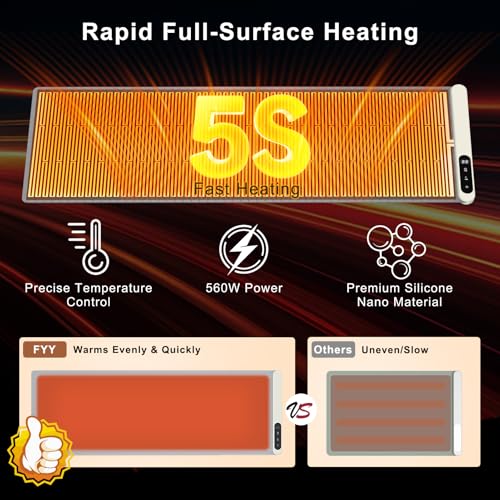 FYY Extra Long Warming Mat for Food, Rapid and Full Surface Heating