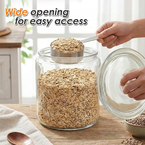 Masthome 2-Pack 1 Gallon Glass Cookie Jars Set of 2, Airtight Food Storage Canisters