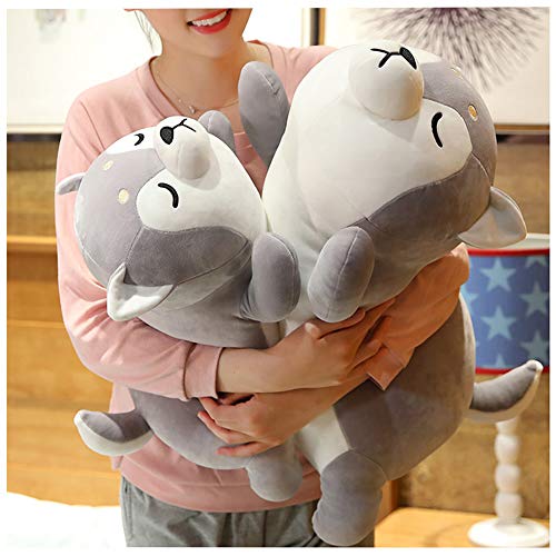 Husky Plush Pillow,Huskie Stuffed Animal Toy Puppy Throw Pillow for Kids and Adults (13.7 inch)