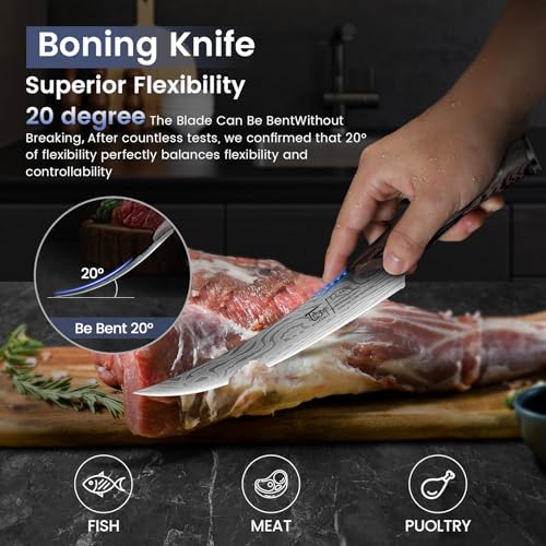 3-Piece Butcher Knife Set with Cleaver and Boning Knife - Meat & BBQ Tools