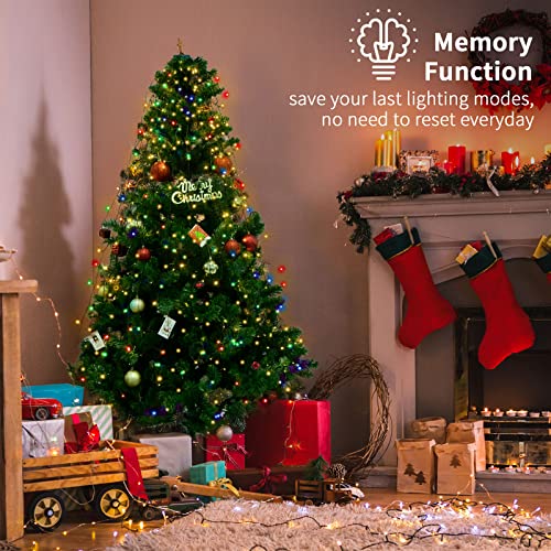 BOLWEO 592 LED Christmas Tree Lights Kit, 16 x 9.8ft Multicolor with 8 Modes, Indoor/Outdoor UL
