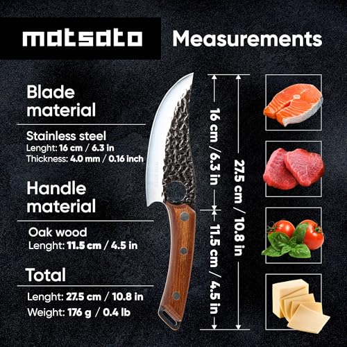 Matsato 6.3-Inch Chef Knife - Japanese Steel Kitchen Knife for Slicing & Chopping