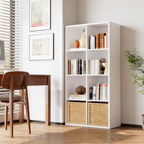 IRONCK 8-Cube Storage Organizer Reversible Bookshelf - White