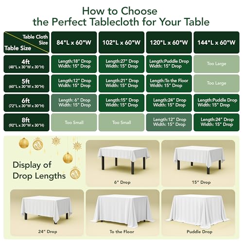 Hunter Green Poinsettia 60x144 Inch Christmas Tablecloth - Elegant Jacquard Holiday Decor