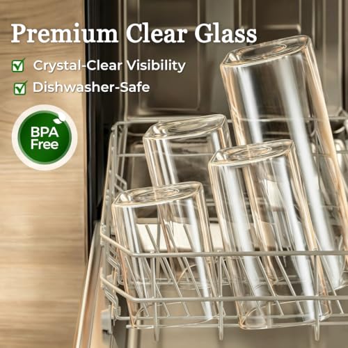 Glass Storage Containers with Lids - 2 Qt Set of 3, Food-Grade Pantry Jars