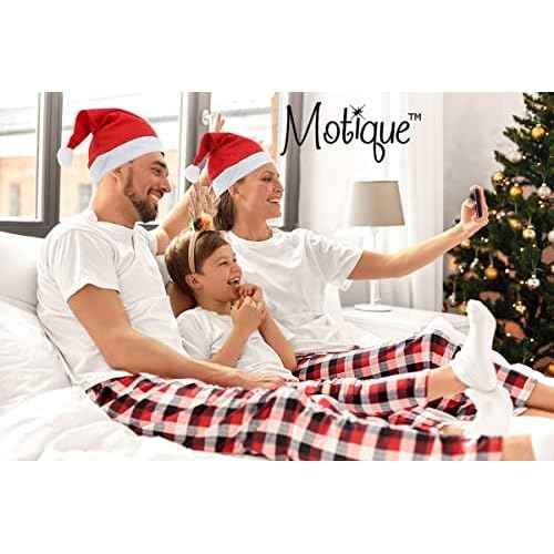 Motique Accessories Christmas Hat with Glitter Xmas Santa Holiday Hat for Teens & Adults