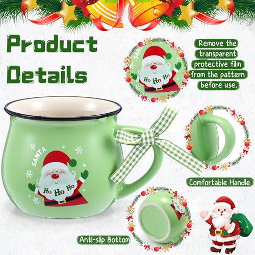 Roshtia 6 Pack Christmas Coffee Mugs Set - Colorful Holiday Gift, 12 oz Ceramic