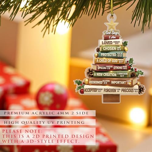 God Says I Am Christian Christmas Ornament - Christmas Tree Religious Decor - 2025 Gift