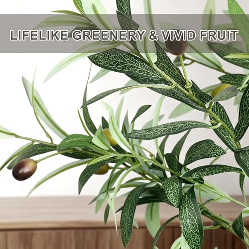 ZOES HOMDECO 6FT Faux Olive Tree with Boho Basket - Indoor Artificial Tree