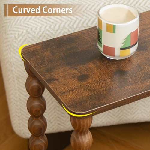Fultyle Small Narrow End Table with Storage - Rustic Brown Nightstand