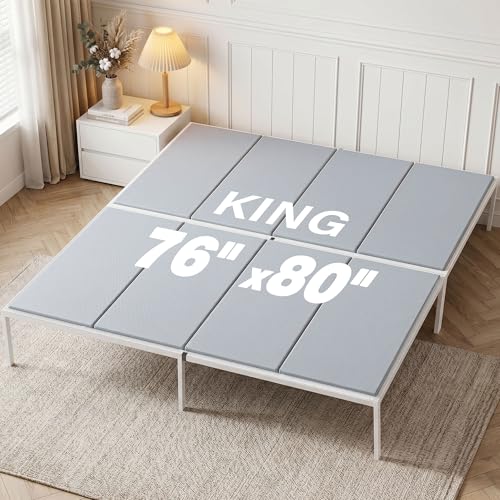 King-Size Bunkie Board 76x80 Inch Anti-Slip Bed Support Panel Breathable Moisture-Resistant Noise-Reducing Foundation - Variation of THIS listing