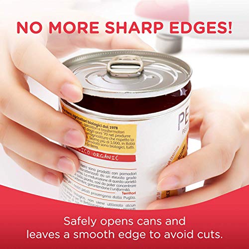 Electric Can Opener Battery Operated - Effortless One-Touch Kitchen Tool, Red