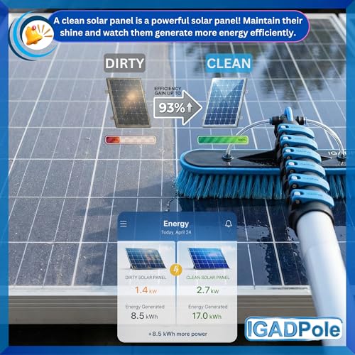 17 ft Water-Fed Washing Kit with Soap Dispenser, Brush, Squeegee & Duster