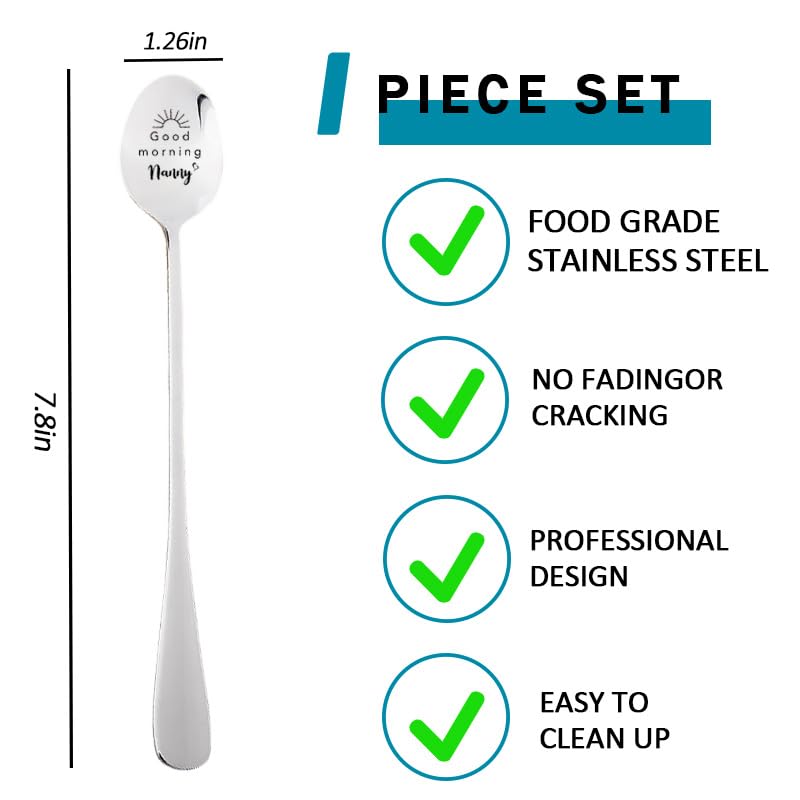 Nanny Mothers Day Gift Spoon for Grandma Nana Retirement Gifts Women
