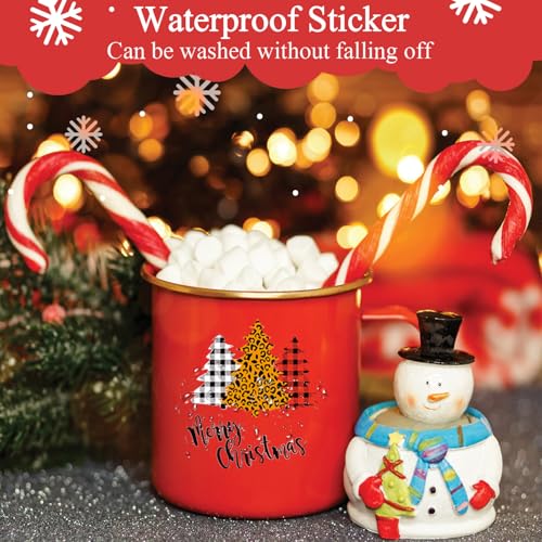 Mancyz 50 Pcs Christmas Stickers for Crafts Waterproof Vinyl Decals for Ornaments & Decor