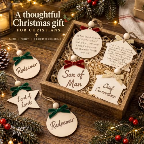 25 Pcs Names of Jesus Christmas Ornaments, 2.76 Inch