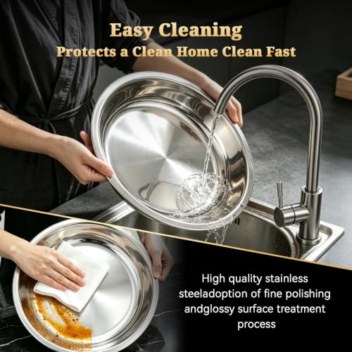 Aerovithera 4-Pack 5qt Chafing Dishes Stainless Steel Food Warmer Set with Gold Stand