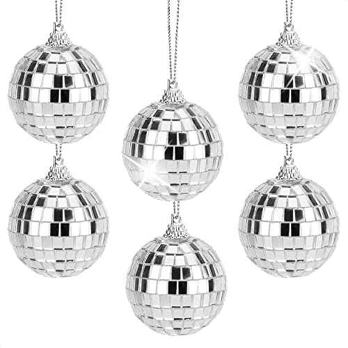 6Pcs Mini Disco Ball Party Decorations - 1.97" Mini Mirror Ball Ornaments Disco Themed Party Decorations Mini Disco Ball Ornaments Bulk Disco Ball Decor - Mini Ornaments Disco Balls Decor