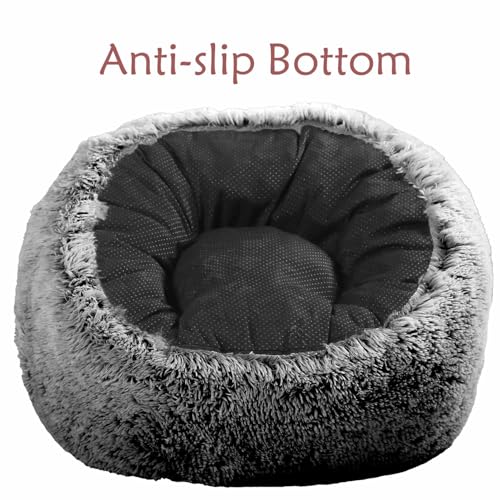 4 Foot Black Plush Faux Fur Bean Bag Chair with Memory Foam for Adults & Teens