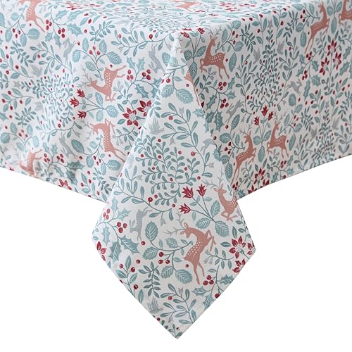 Laura Ashley Easy Care Polyester Tablecloth 60" x 84" Reindeer Prance