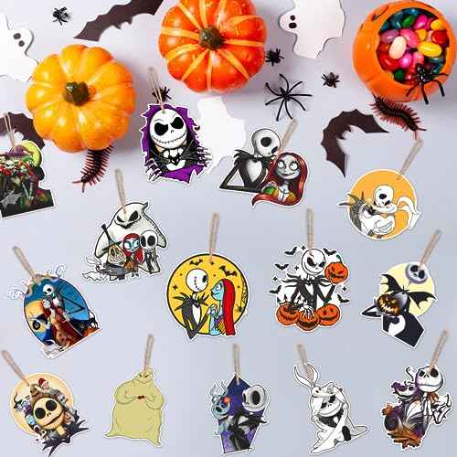20Pcs Night Before Christmas Tree Omament Night Before Christmas Decorations Ornaments for Tree Jack and Sally Omament Nightmare Christmas Baby Shower Decorations