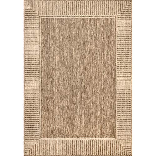Outdoor Indoor Area Rug 5x8 Bordered Polypropylene Kid Pet Friendly Durable