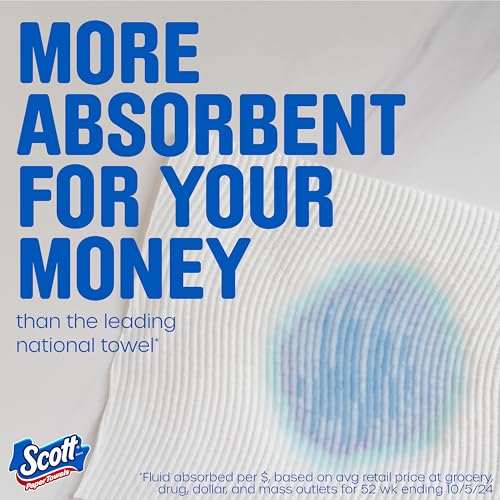 Scott Double Paper Towels 30 Pack (2 Packs of 15) 100 Sheets per Roll - Choose-A-Sheet Absorbent Household Towels