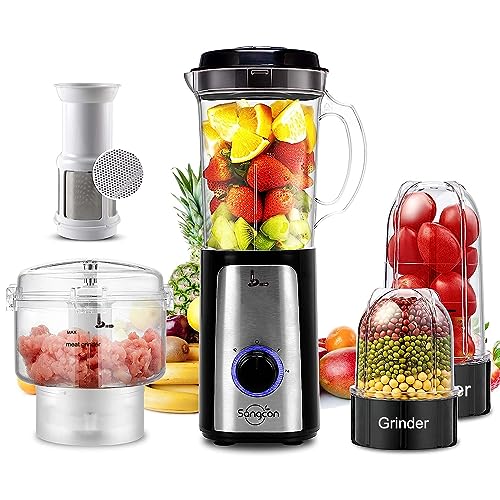 5-in-1 Food Processor Blender Set for Smoothies, Chopping & Grinding