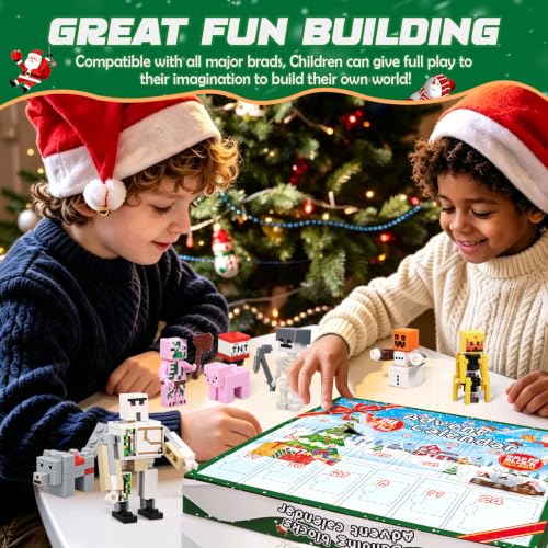 GRAWILLE 2026 Kids Christmas Advent Calendar with 29 Building Blocks & Characters, 24-Day Countdown Toy for Boys & Girls