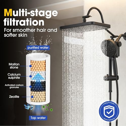 12" Filtered Shower Head with Handheld Rain Filters