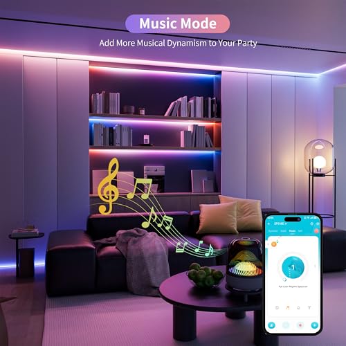 PAUTIX 32.8ft RGB Smart IC COB LED Strip Light - App Control, Music Mode, Multicolor Flexible Tape for TV & Bedroom
