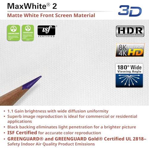 100-Inch Manual Pull-Down Projector Screen 16:9 HD 4K 8K Ultra HDR Home Theater