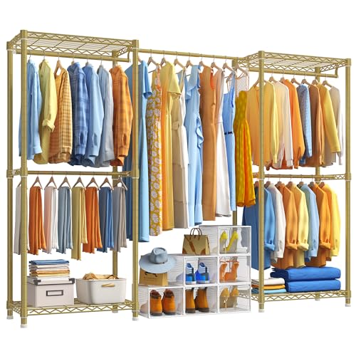 M3 Heavy Duty Clothes Rack, Expandable Clothing Gold