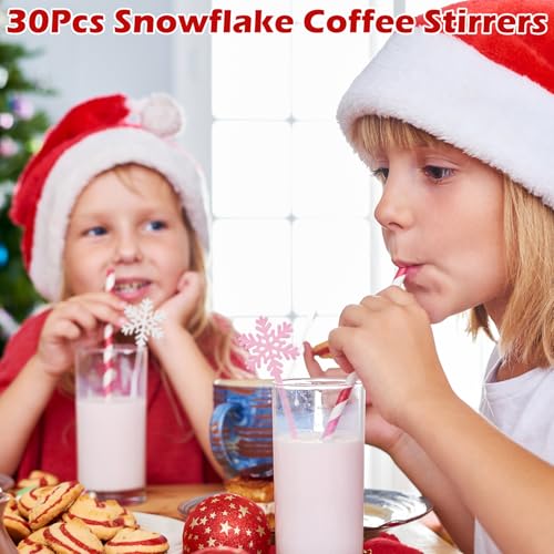 Snowflake Reusable Cocktail & Coffee Stir Sticks - Holiday Party Bar Tools
