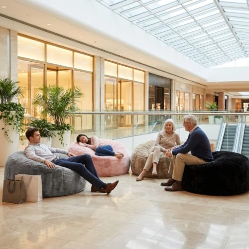 Giant Bean Bag Chair for Adults 5FT Grey - Memory Foam Support & Removable Cover Variation: Grey / X-Large