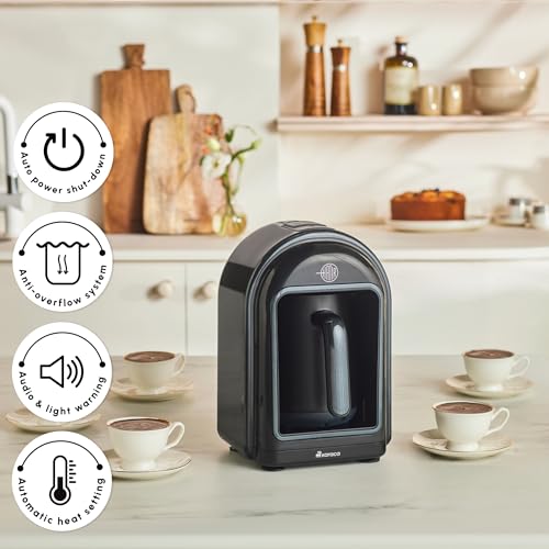 KARACA Hatır Turkish Coffee Maker, 5 Cups Electric Machine with Ember