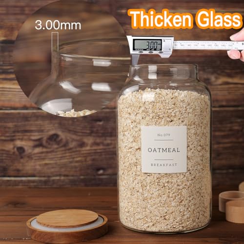 2800ml Glass Food Storage Jars with Airtight Lid, Spice & Cereal Container