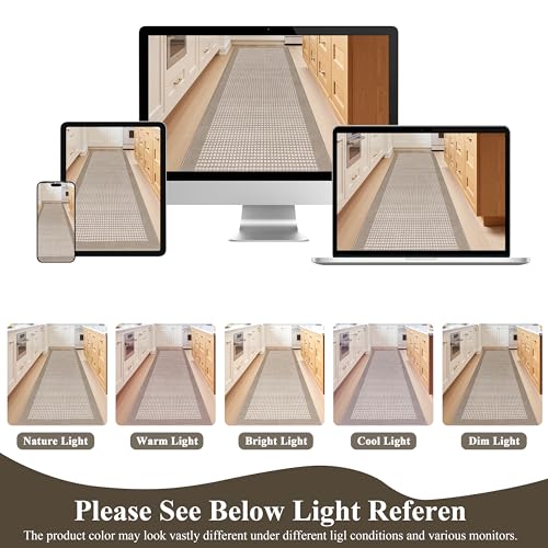 Beige 3'x14' Heavy-Duty Non-Slip Entryway Runner Rug - Low Profile Floor Mat