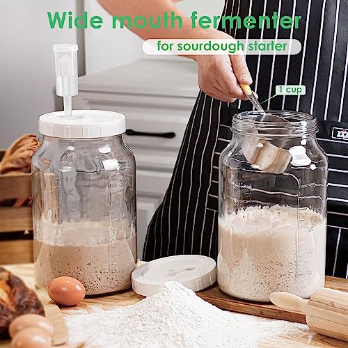 Qianfenie 1 Gallon Fermentation Jar Set with 3 Airlocks & 2 Lids - Small Batch Homebrew