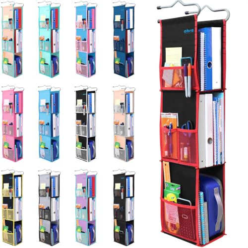 Adjustable Locker Organizer Shelf for School Gym Work Black Red
