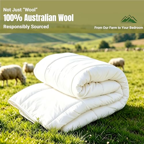 Australian Wool Comforter Queen All-Season Breathable Duvet Insert - White