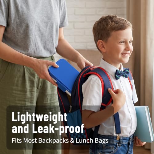 LOHASOK Stainless Steel Lunch Box 34oz Blue Kids Safe Food-Grade Container