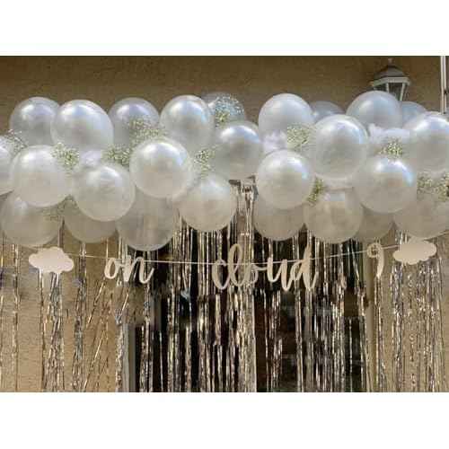 Pearl White Balloons 12 Inch 50PCS Matte Balloons Round Pearlized White Latex Balloons for Wedding Birthday Christmas Baby Shower Anniversary Backdrop White Theme Party Arch Decorations