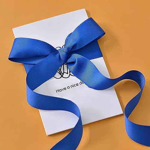 5/8" Width x 100 Yards Grosgrain Ribbon, Green Ribbed Ribbon for Gift Wrapping, Hair, Bows, Craft, DIY, Swags, Wedding, Valentine's Day, Christmas and Party Decoration