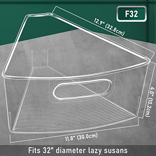 32-Inch Lazy Susan Organizer Bins - 8 Pack for Corner Cabinets - Clear, BPA-Free